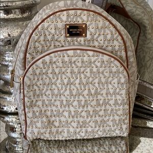 Michael Kors leather studded bookbag